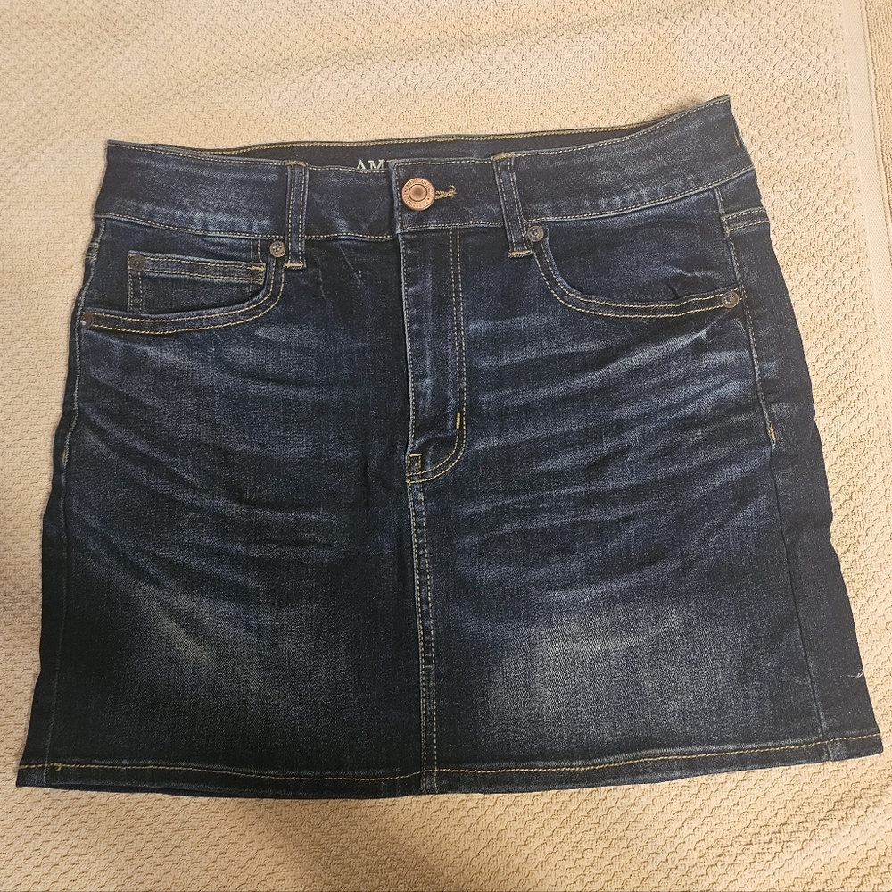 Women's Denim Skirt - Dark Blue